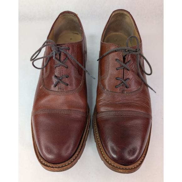 Frye Bal Oxford Lug Sole Cognac Brown Leather Lace Up Size 11D main image 5